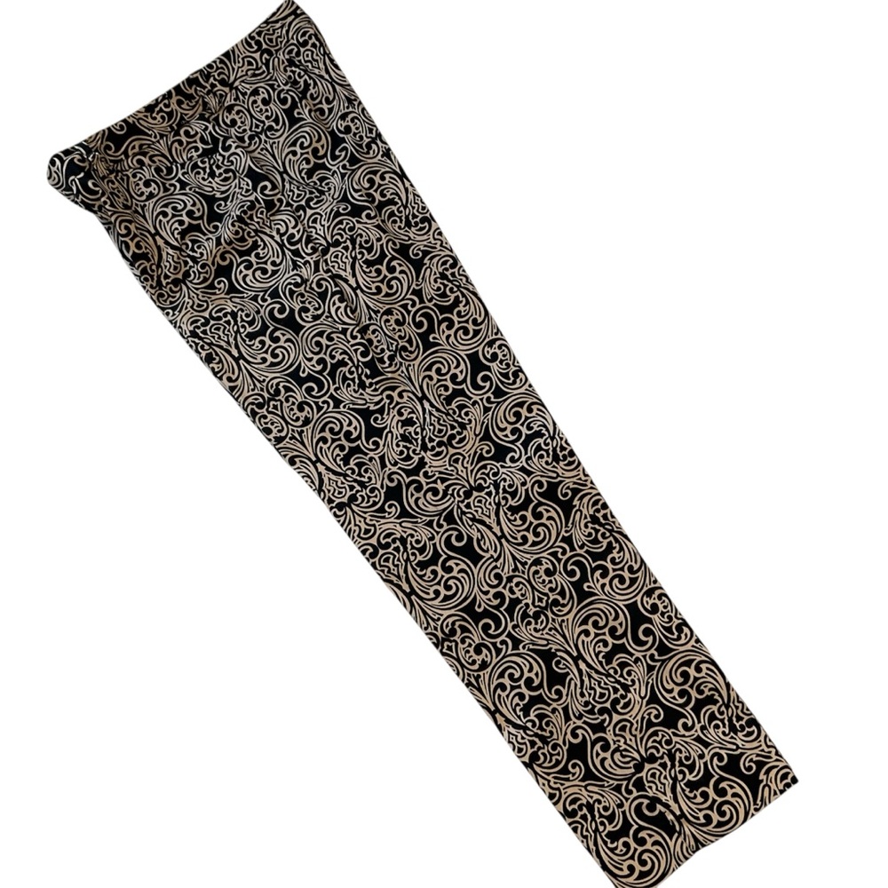 Jones New York Black & Tan Print Pants – Stretch Straight Leg Size 8 - Picture 3 of 11